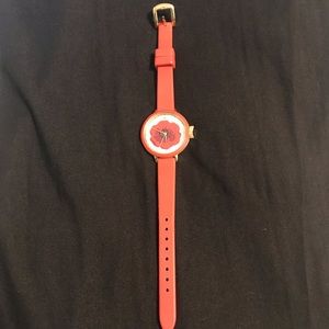 Kate Spade Park Row Red Silicone Watch